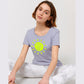 BUSSI DELUXE Damen T-Shirt ALLES WIRD GUT! SONNE - Lavendel & Neongelb