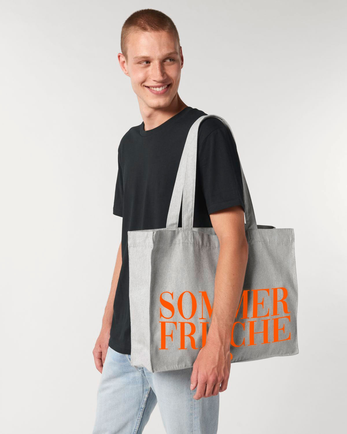 SOMMERFRISCHE Shopper Tasche - Grau Neonorange