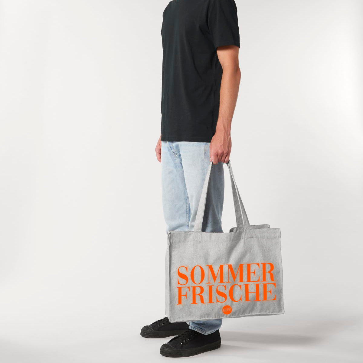 SOMMERFRISCHE Shopper Tasche - Grau Neonorange