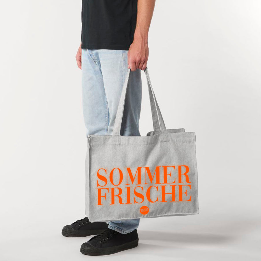 SOMMERFRISCHE Shopper Tasche - Grau Neonorange