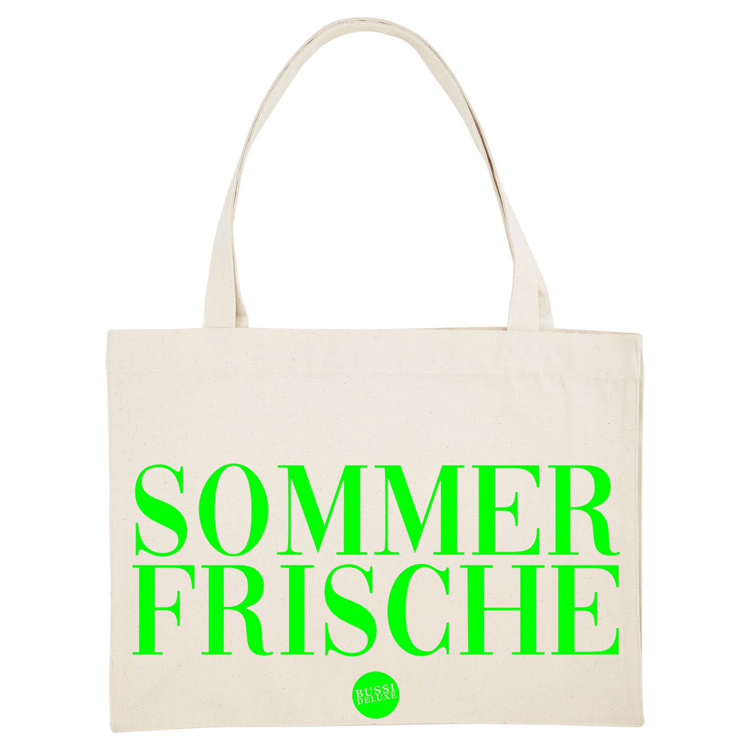 SOMMERFRISCHE Shopper Tasche - Natur Neongrün