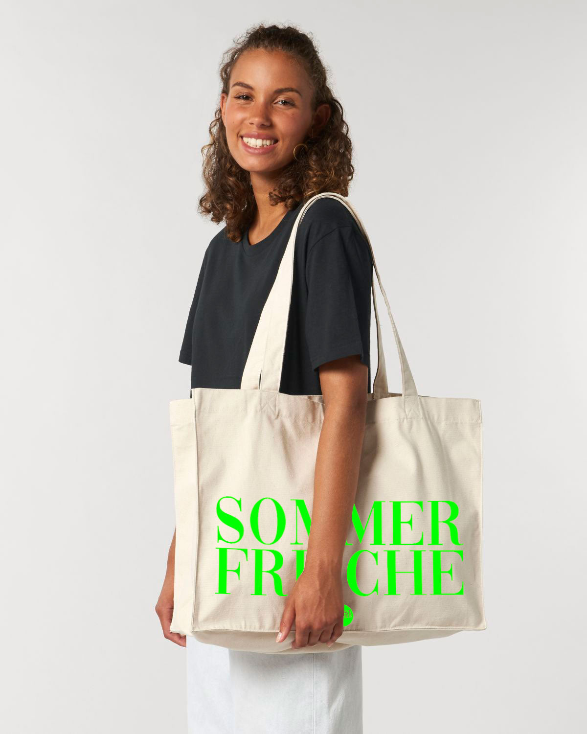 Bussi Deluxe SOMMERFRISCHE Shopper Tasche - Natur Neongrün