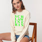 BUSSI DELUXE Sweater SCHLAWINERIN - natur neon grün