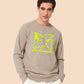 BUSSI DELUXE Sweater FRIEDE SEI LEIWAND - sand neon gelb