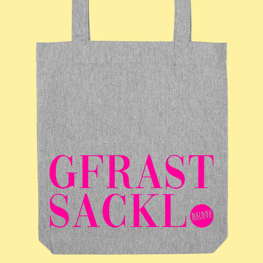 GFRASTSACKL Baumwolltasche - Grau Neonpink