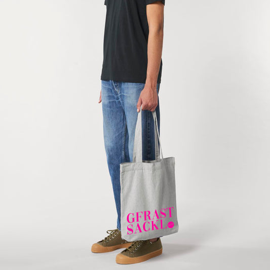 GFRASTSACKL Baumwolltasche - Grau Neonpink