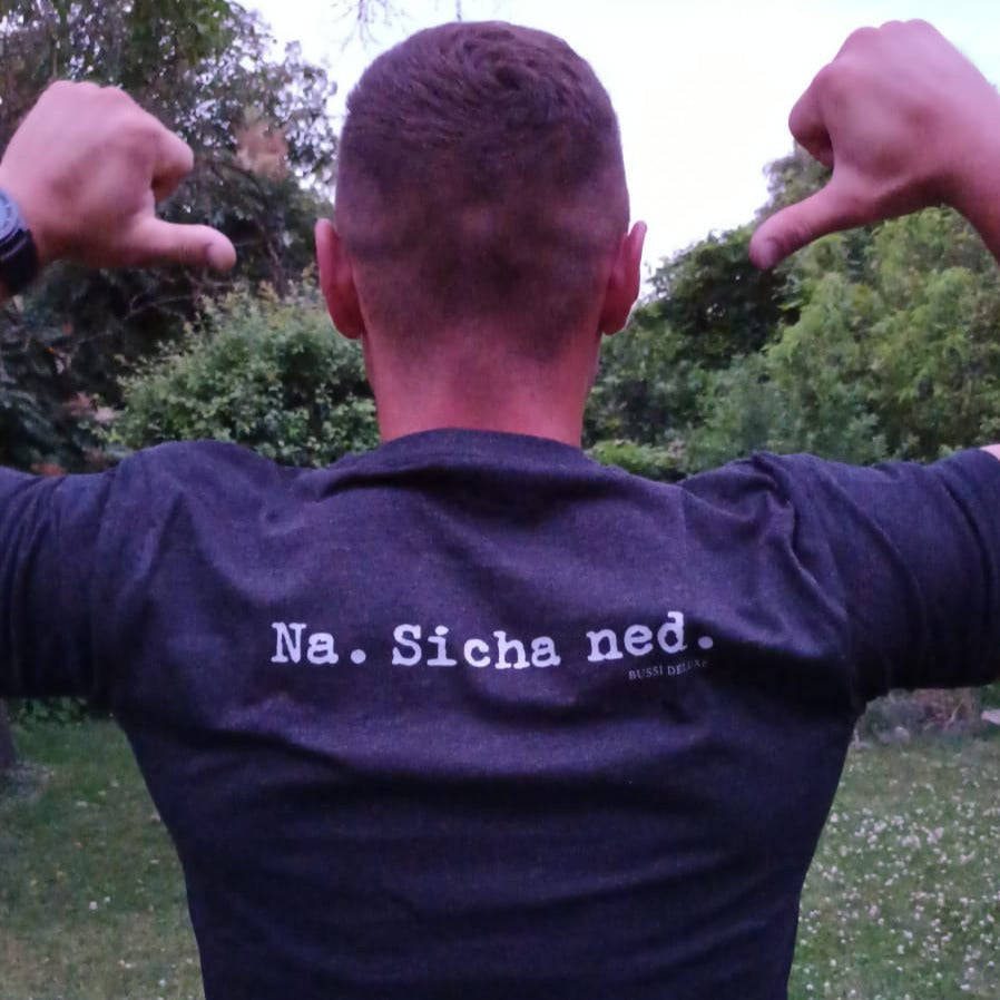 NA. SICHA NED. T-Shirt BUSSI DELUXE - Schwarz meliert & Silbergrau