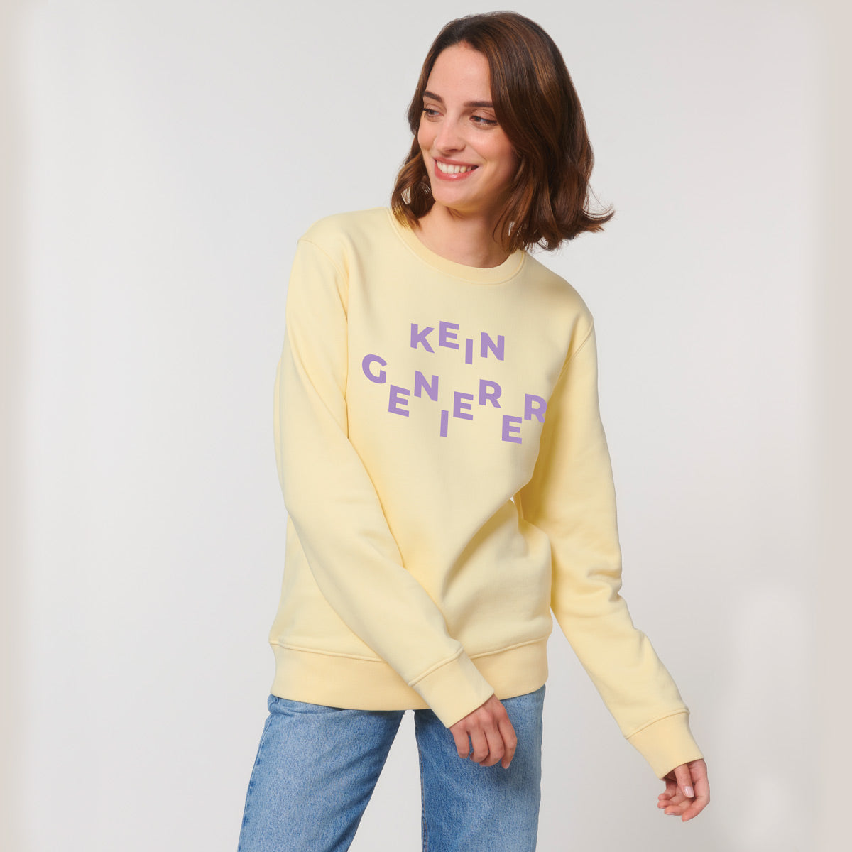 BUSSI DELUXE Sweater KEIN GENIERER - Butter & Lila