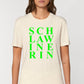 BUSSI DELUXE T-Shirt SCHLAWINERIN - natural raw & neon grün