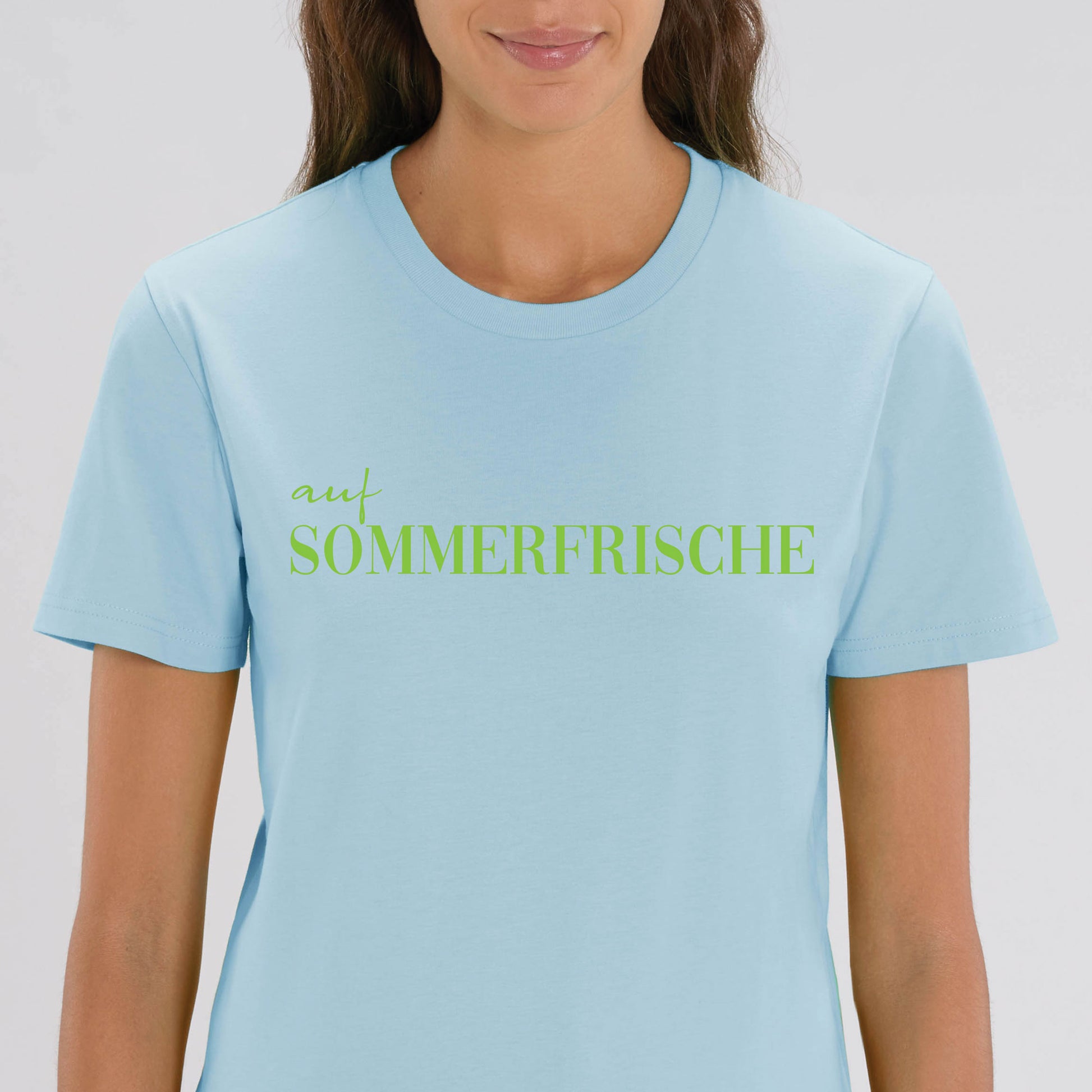 auf SOMMERFRISCHE T-Shirt BUSSI DELUXE - himmelblau & grün