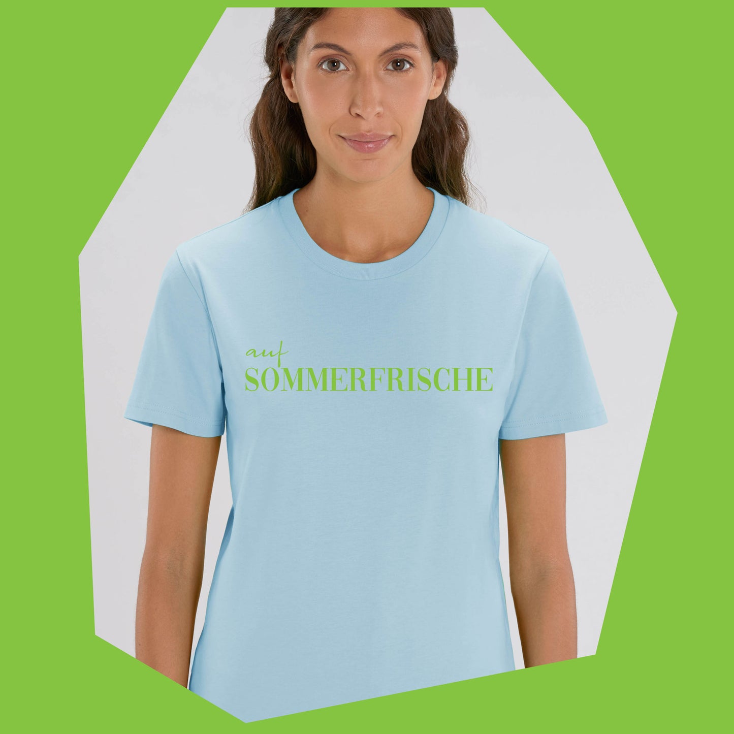 auf SOMMERFRISCHE T-Shirt BUSSI DELUXE - himmelblau & grün