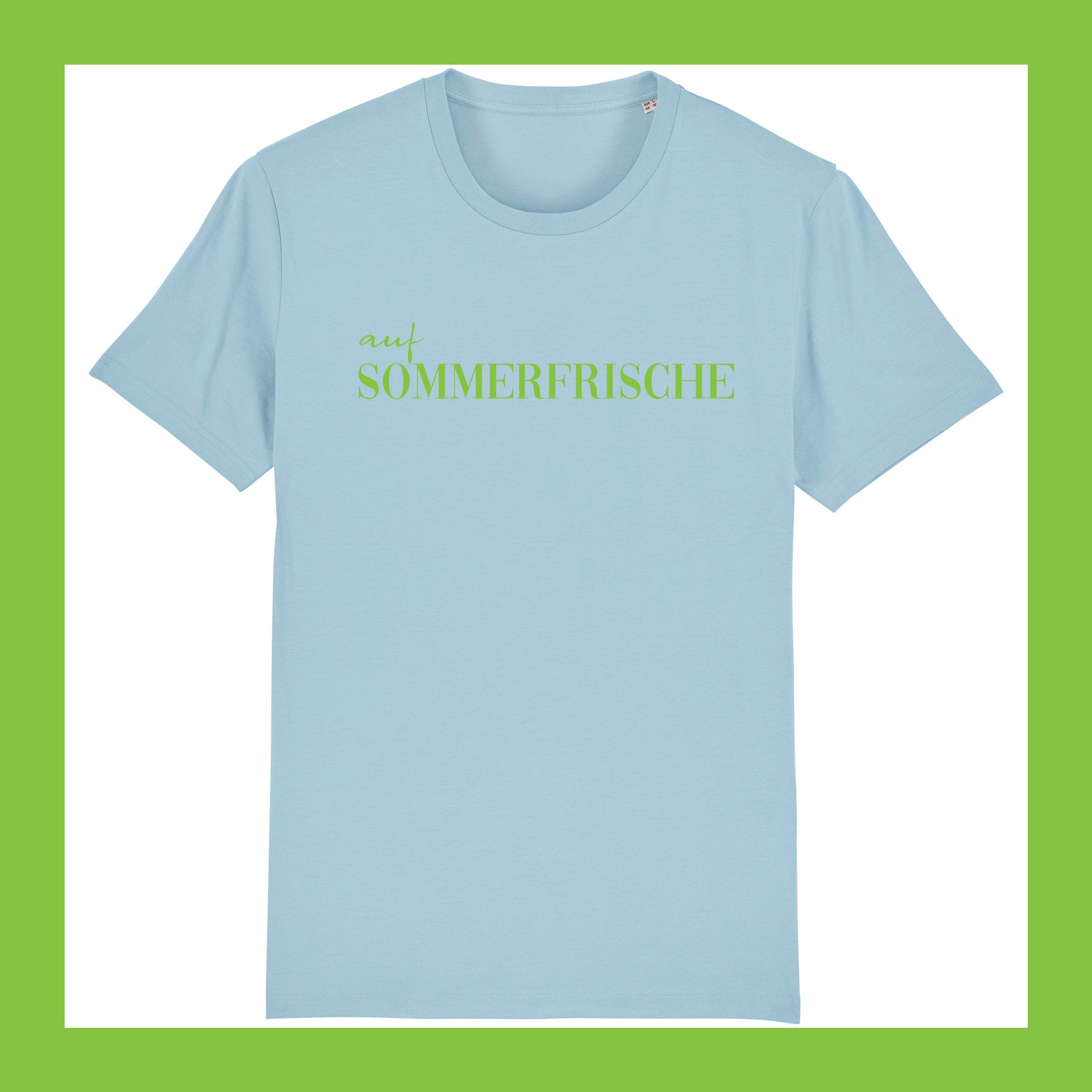 auf SOMMERFRISCHE T-Shirt BUSSI DELUXE - himmelblau & grün