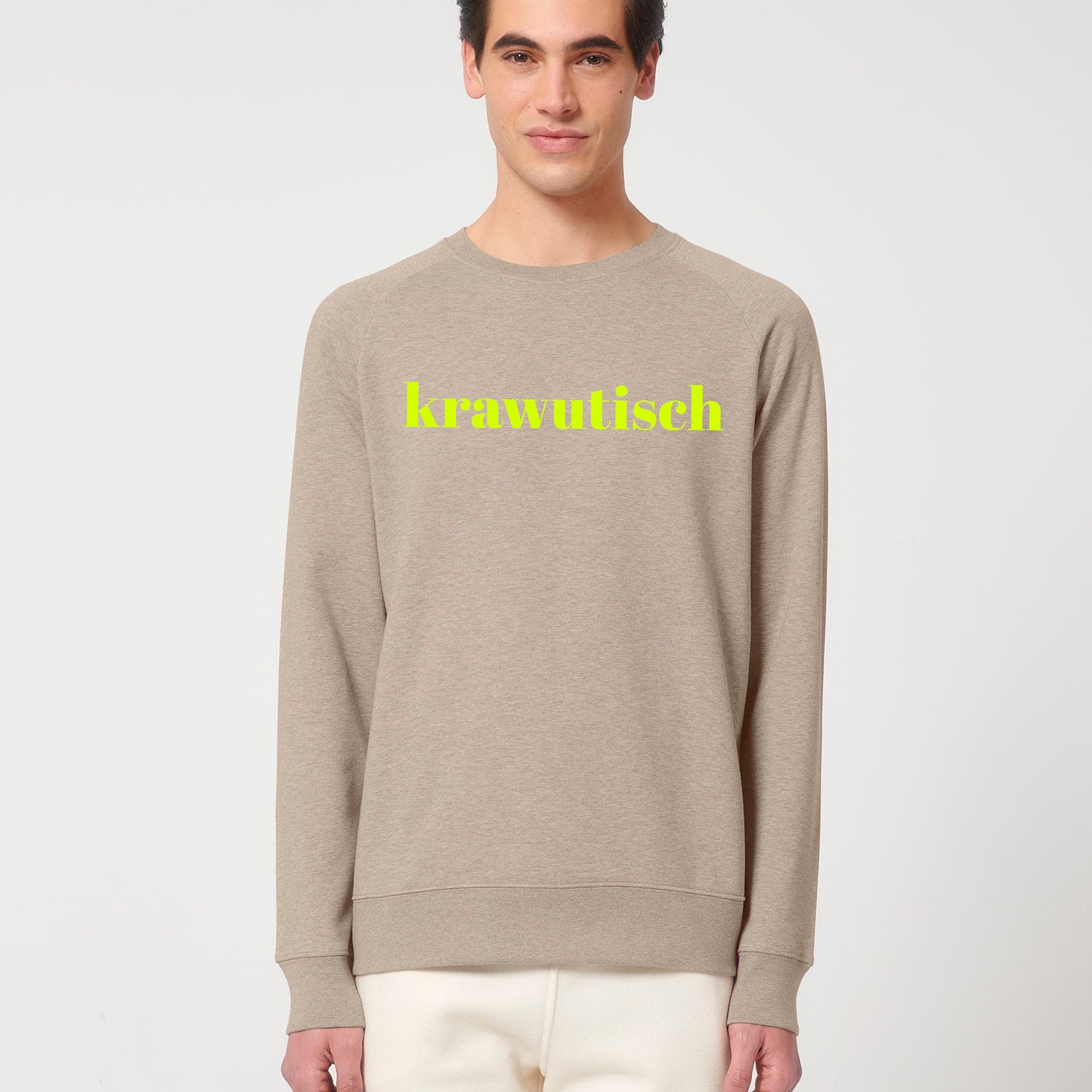 BUSSI DELUXE Sweater KRAWUTISCH - neongelb & sand